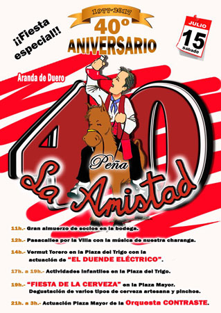 Cartel oficial del 40 Aniversario de la Peña La Amistad